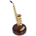 thumbnail image 1 of CHICHUMID 1Pcs Golden Saxophone Shaped Musical Box for Desktop Ornament, 1 of 6