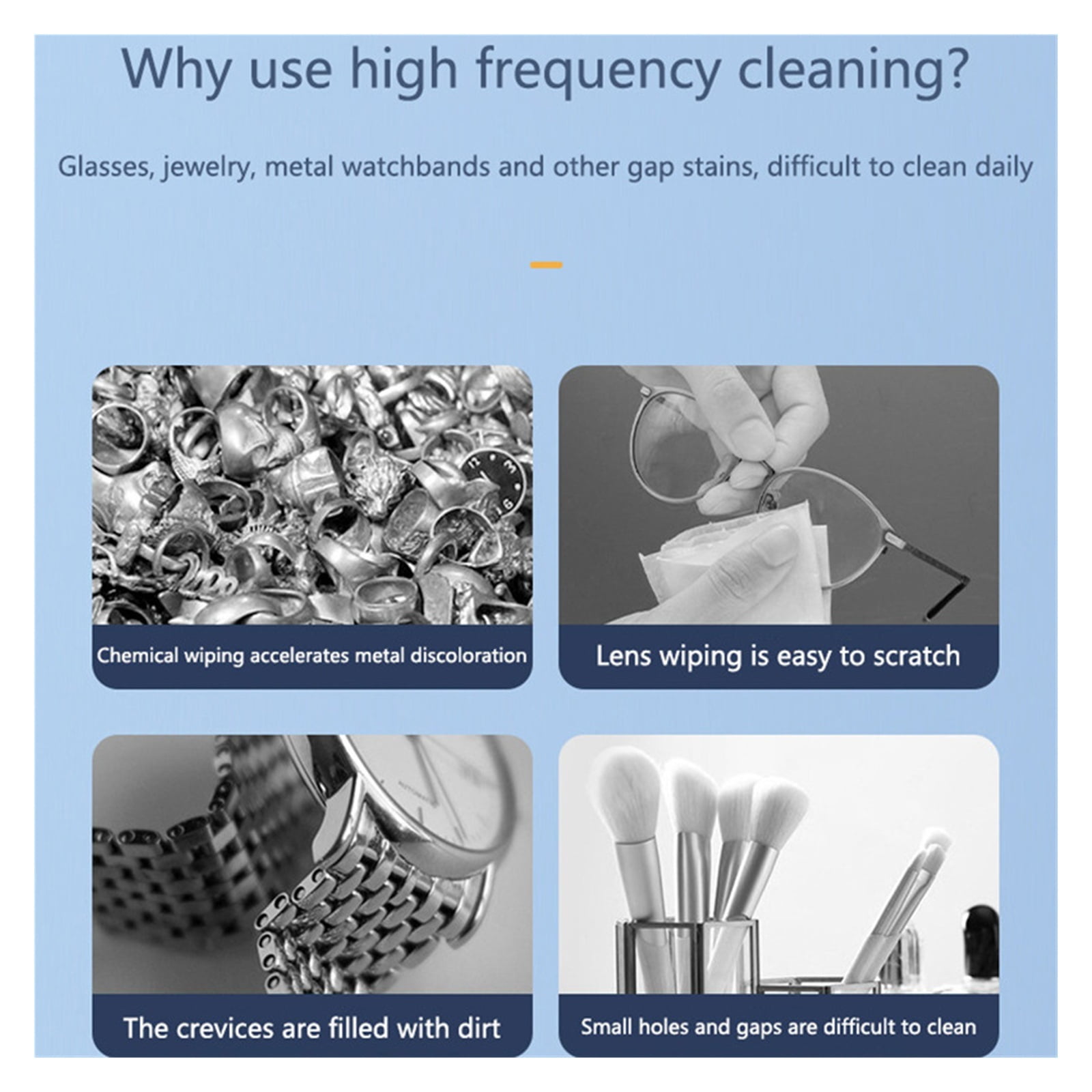 Ultrasonic Cleaner Multi-Functional Cleaning Machine Jewelry Portable Household Blu Ray