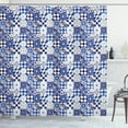thumbnail image 1 of Ambesonne Antique Shower Curtain, Traditional Vintage Mosaic, 69"Wx70"L, Blue Navy Blue White, 1 of 3