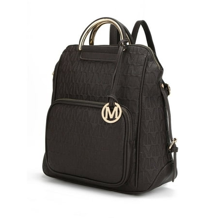 MKF Collection by Mia K. MKF-PU7742CH Torra Milan M Signature Trendy Backpack by Mia K. - Chocolate