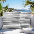 thumbnail image 3 of Grey White Ombre Throw Pillow Covers 24x24 Inch Set of 2, Abstract Art Oil Painting Modern Waterproof Outdoor Pillow Covers, Decorative Cushion Pillowcases for Couch, Sofa, Bed, Garden, Patio, 3 of 9