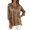 Brown, variant on HXWCHs Shimmering Casual Long Sleeve top for Plus Size Elegant Knit top with Subtle Shine and Comfort Fit - Everyday for Spring and Autumn M Green
