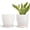 White, variant on BUYMAX 6 inch Terracotta Pots with Drainage Hole & Saucer, Modern Geometric Planter Set of 2 in Terracotta Red- Boho Indoor Outdoor Flower Pots