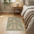 thumbnail image 3 of ODIKA Ripple Bunny Whimsical Mushroom Motif Sage Ivory Doormat Bedside for Bedroom, Nursery, RV, Pet Friendly & Kids Safe, 3 of 7