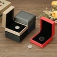 thumbnail image 5 of Coin Display Box Coin Presentation Display Box Coin Box Coin Case with Coin Holder Square Fit 50mm Coin for Silver Dollar Collectors, Red, 5 of 6
