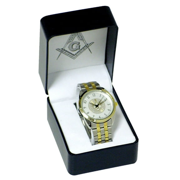 New Silver Tone Masonic Men's Wrist Watch Metal Band Mens Master Free Mason Gift
