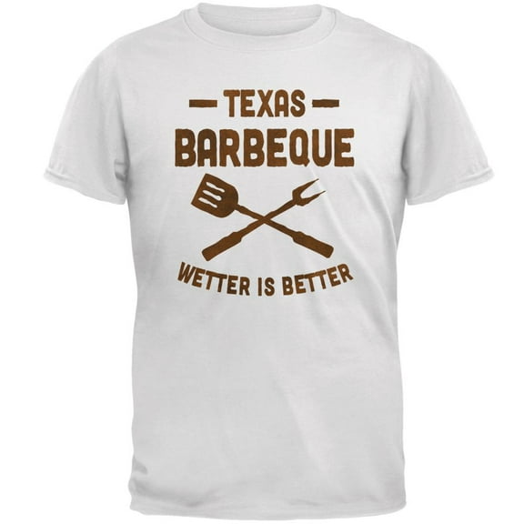 Texas Barbeque Wetter is Better Mens T Shirt White 3X-LG