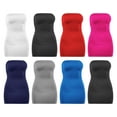 thumbnail image 6 of 2-Piece Women's Strapless Stretchy Tight Fit Seamless Body Con Mini Tube Top Dress, 6 of 9