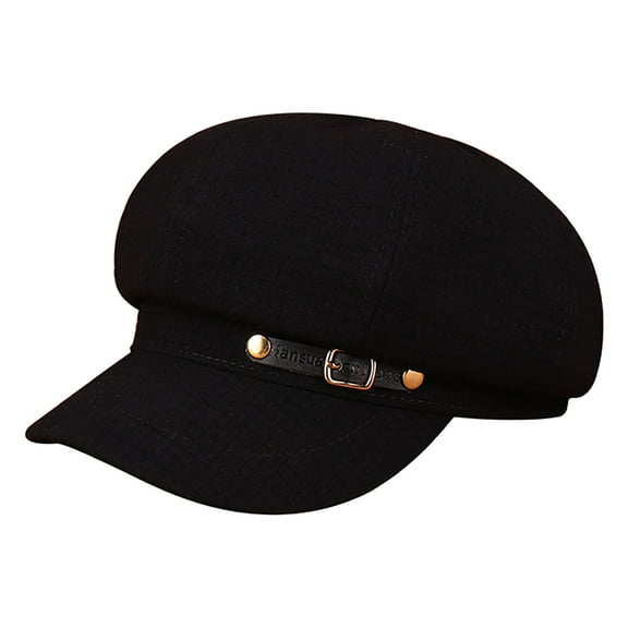 Newsboy Cap, Yigetop Unisex Vintage Cotton Hat Winter Cap Casual Vintage Warmer Hat Newsboy Hats for Women Black One Size