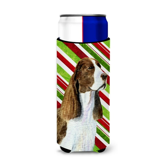 Springer Spaniel Candy Cane Holiday Christmas Ultra Hugger for slim cans