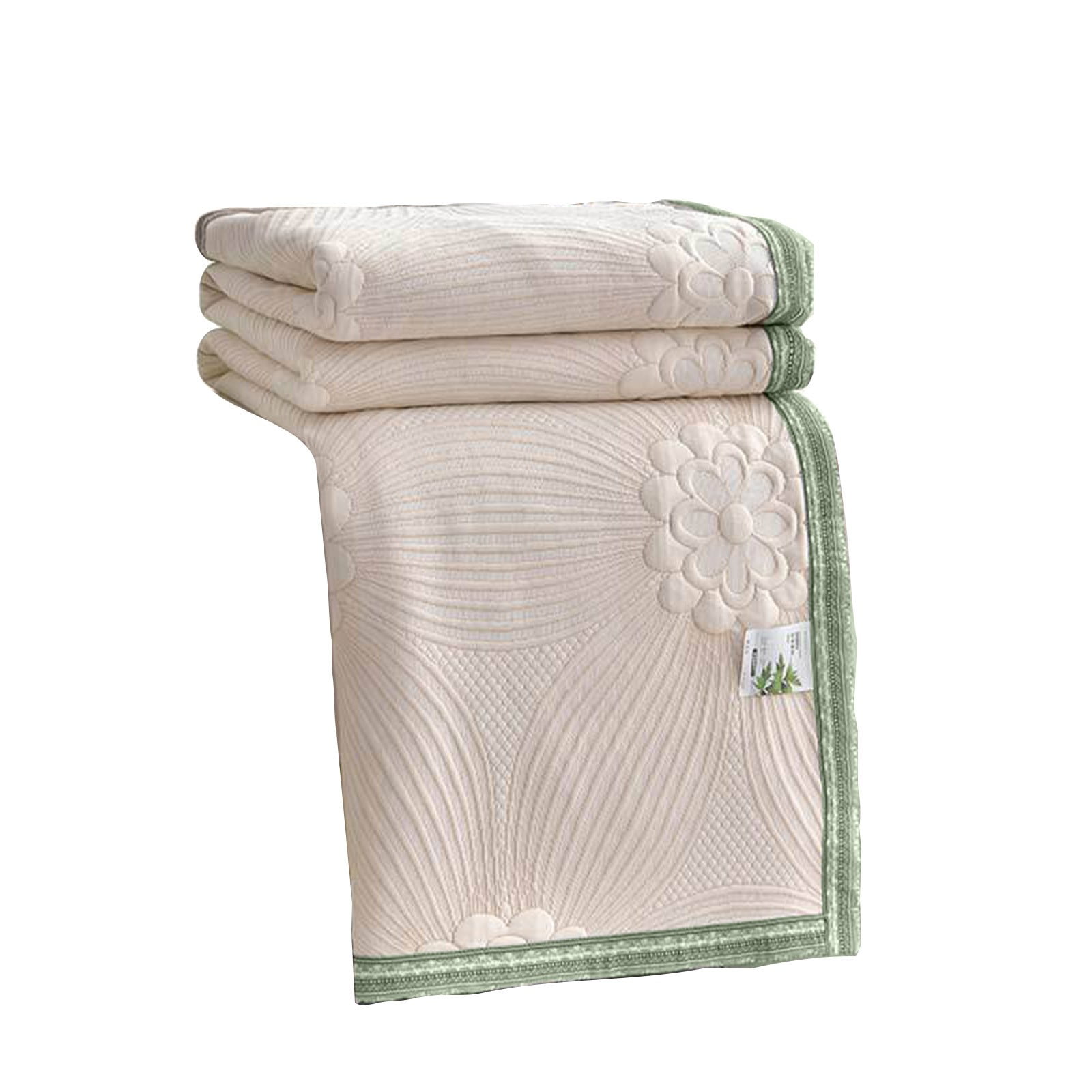 Taicans Stone-Washed Bedspreads Ultra-Soft Microfiber Modern Style Quilted Flower Pattern Bedspread Quit,Summer Quilt Lightweight Microfiber Bedspread Queen Size 43"x59" Beige