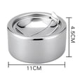 thumbnail image 3 of EeaseMX Cenicero de acero inoxidable resistente al viento con tapa, ideal para uso en interiores y exteriores (plateado)., 3 of 6