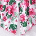 thumbnail image 5 of Pandaie 8-12Y Girls Clothes Summer 2 Piece Outfits One Shoulder Sleeveless Tank Crop Top Flower Flare Casual Pants Beach Clothing Set Hot Pink 10Y(9-10 Years), 5 of 8