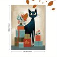 thumbnail image 3 of Cute Black Cat with Gifts and Flowers Canvas Print, Wall Art for Living Room, Bedroom, Kitchen, Office, Dining Room, Home, 3 of 8