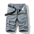 thumbnail image 2 of IROINNID Men's Casual Cargo Belt Solid Multi- Pocket Leisure Shorts, 2 of 5