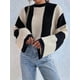 thumbnail image 4 of Suéter de Punto con Cuello Alto y Mangas Acampanadas con Bloques de Color para Mujer Albaricoque M, 4 of 9
