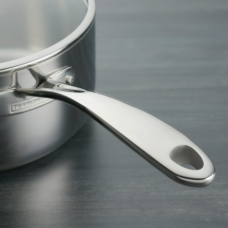 Tri-Ply Clad 4 Qt Covered Stainless Steel Sauce Pan 