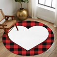 thumbnail image 3 of Valentine's Day Washable Round Area Rug 8 ft, Red and Black Buffalo Check with Heart , Soft Non Slip Rugs Stain Repellent Indoor Felt Carpet for Living Dining Room Bedroom Home Office, 3 of 9