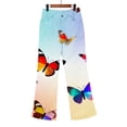 thumbnail image 6 of kaondbfi Women's Print Jeans Mid Waisted Wide Leg Baggy Flare Pants with Pockets Summer Jeans for Women, 6 of 9