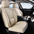 thumbnail image 3 of FLORICH Full Set Car Seat Covers, Universal Nappa Leather Seat Covers for Car Trucks SUV with Lumbar Support, Waterproof, Anti-Slip, Beige, 3 of 8