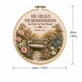 thumbnail image 3 of Counted Cross Stitch Kit with Vintage Floral Garden and Scripture Design, Complete Needlework Set for Beginners and Adults, Christian Wall Decor, 3 of 5