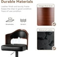 thumbnail image 3 of Hawsaiy Wooden Bar Stools Set of 2, Adjustable Height 24.5-33.5IN, Wooden Bar Chairs with PU Leather Upholstery, Back & Footrest for Kitchen, Dining, and Home Bar, 3 of 9