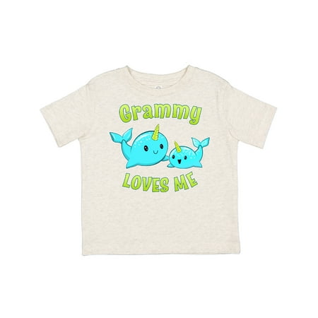 

Inktastic Grammy loves me- cute narwhal Gift Toddler Boy or Toddler Girl T-Shirt
