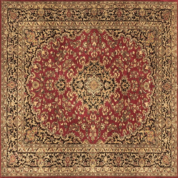 Ahgly Company Indoor Square Persian Brown Traditional Area Rugs, 7' Square