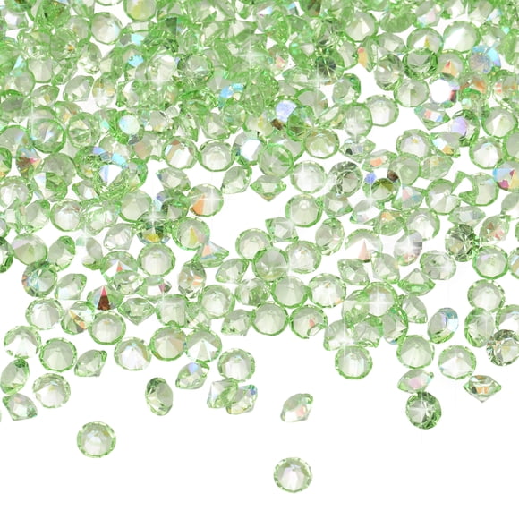 Uxcell 16800 Pcs Wedding Table Scatter Confetti Diamond, 3mm Mini Crystals Acrylic Fake Diamonds Rhinestones for Table Centerpiece Decorations Vase Filler Beads(Bright Green)
