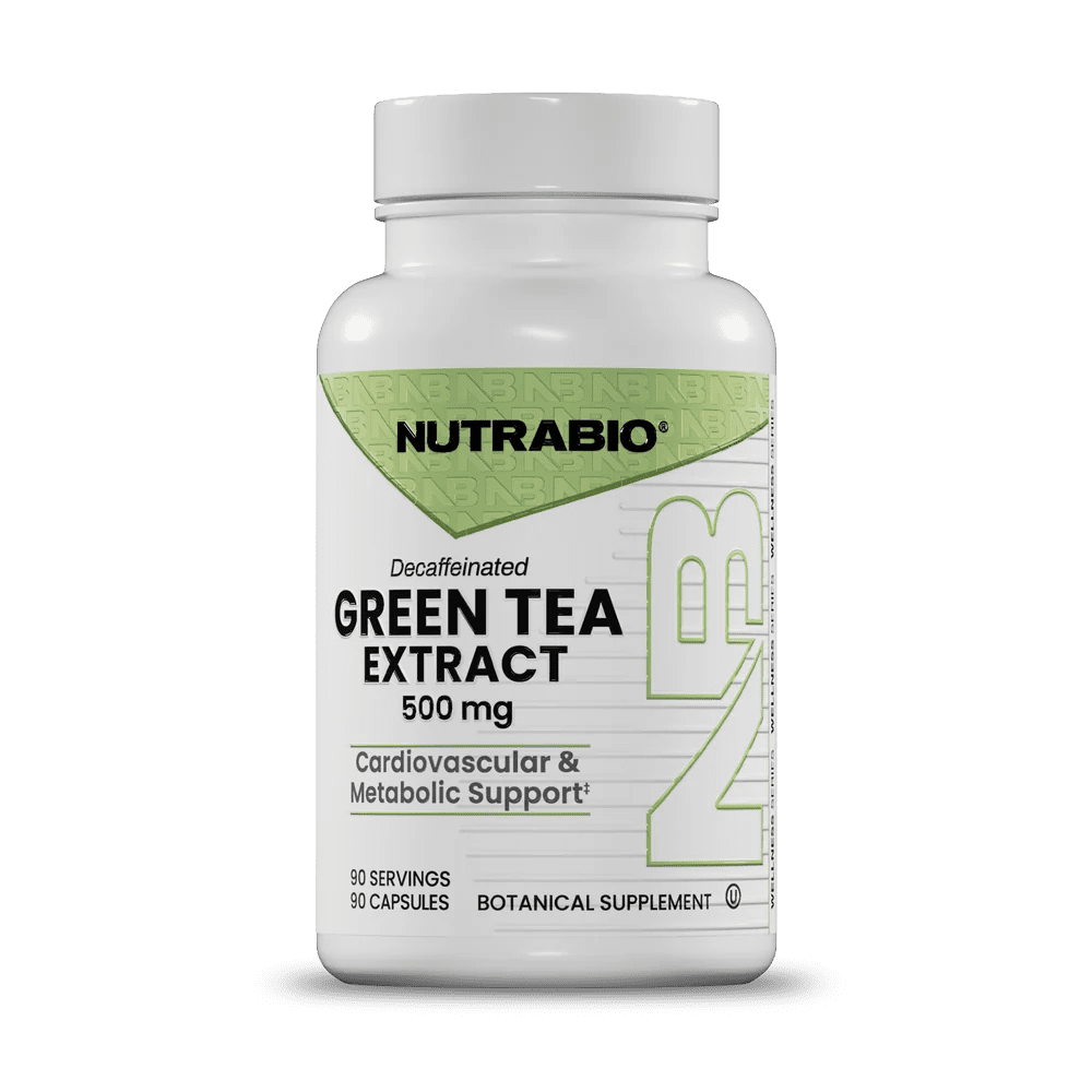 NutraBio Green Tea Extract Capsules, 500mg, Adds Antioxidant Benefits and Helps Overall Health and Well-Being, 90 Count