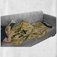 thumbnail image 6 of Damask Soft Flannel Fleece Blanket, English Country House Damask Motif on Wall and Chandelier Silhouettes Renaissance, Cozy Plush for Indoor and Outdoor Use, 50" x 70", Yellow Black, by Ambesonne, 6 of 6