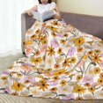 thumbnail image 6 of Fuzoiu Boho Flowers Print Ultra-Soft Micro Fleece Blanket,All Seasons Flannel Throw, Lightweight Blanket for Bed, Sofa, Couch, Movie Night, Camping, and Travel-60"x50", 6 of 7