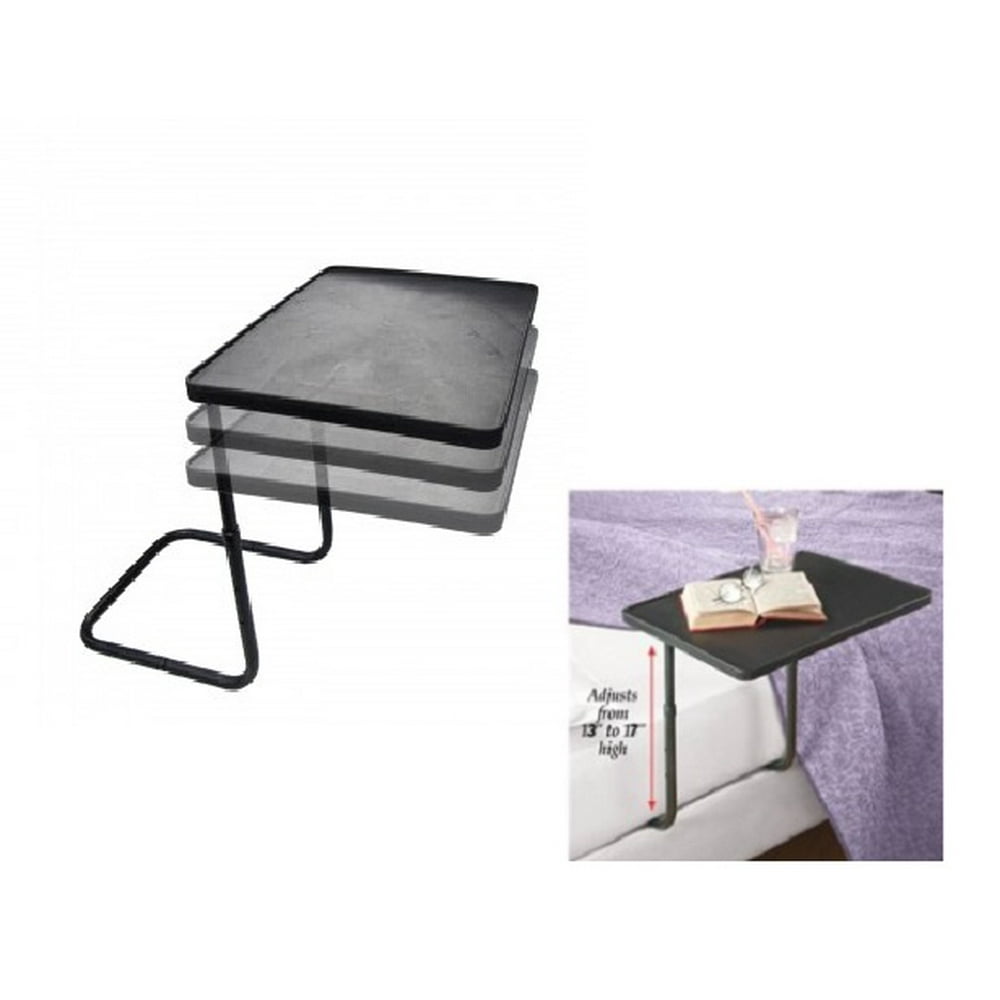 Black Adjustable Bedside Table Slidable Bedside Tray