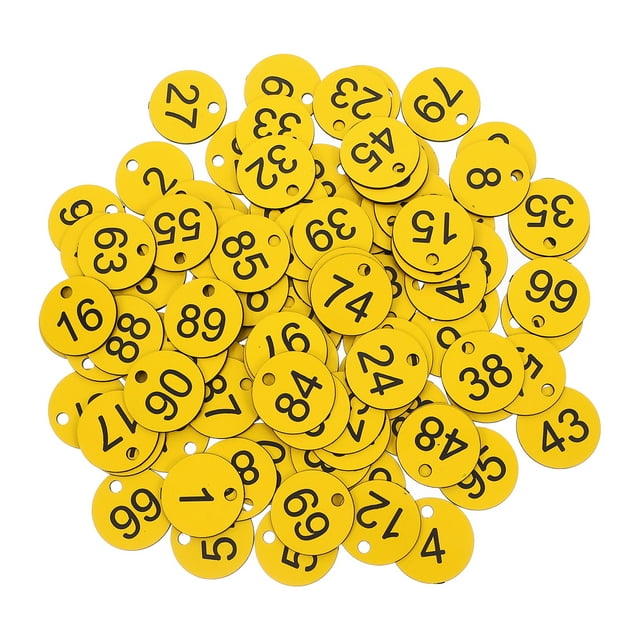 100pcs Numbered Plastic Key Tags With Holes For Locker Storage Circular Number Labels Keychain Identification Durable Plastic Number Discs For Daily Use