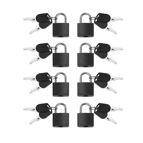 8 Pack Locks Small Padlock with Key Luggage Gym Locker Lock Mini Colorful for Outdoor School Home B