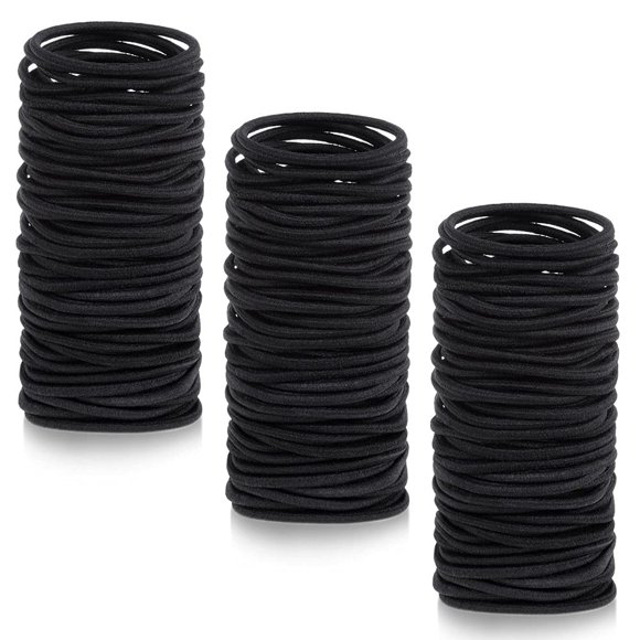 250 Pcs Black Elastics Small Hair Ties Elastics Small Hair Rubber Bands Accessories Ponytail Holders for Women Girls Baby Toddlers Men with Thick Straight Curly Hair，3 mm