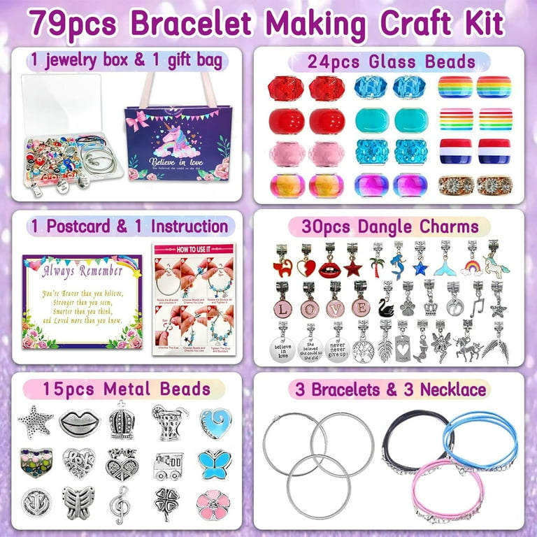 CharmWow DIY Necklace & Bracelet Making Kit For Girls - Kids Jewelry Making  Kit For Girls 8-12