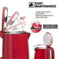 thumbnail image 2 of Secura Stainless Steel Double Wall Electric Kettle Water Heater for Tea Coffee w/Auto Shut-Off and Boil-Dry Protection, 1.0L (Red), 2 of 7