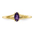thumbnail image 4 of Primal Gold 10 Karat Yellow Gold Geniune Amethyst Birthstone Ring, 4 of 7