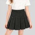 thumbnail image 2 of Godom Girls Pleated School Uniform Skorts Elastic Waist with Bow Built-in Shorts Skirt,Black 3T-11T, 2 of 7