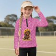 thumbnail image 2 of Psesaysky Girl's Dachshund Sunflower Print Sweatshirt Long Sleeve Graphic Sweatshirt Half Zip Pullover Preppy Athletic Tops Cute Winter Clothes Jacket Trendy 10-11 Years, 2 of 6