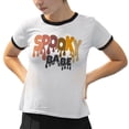 thumbnail image 2 of Drippy Spooky Babe Ringer Tee Shirt Unisex Medium White/Black, 2 of 5