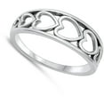 thumbnail image 4 of Graduated Hearts Love Wholesale Ring .925 Sterling Silver Band Jewelry Female Male Unisex Size 9, 4 of 4