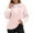 Pink, variant on UJNDER Women's Long Sleeve Stand Neck Pullover Casual Color Soft Comfortable Athletic Streetwear Fashion Sweatshirt Brown L