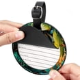 thumbnail image 2 of Wolf 2pcs PU Leather Round Bag Tags with Privacy Cover and Name ID Tag - Suitcase Tags for Travel Luggage, Handbags, Backpacks, School Bags, 2 of 6