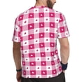 thumbnail image 2 of Wukai Plaid Heart Print Men's Short-Sleeved Mesh T-Shirt,Quick-Dry Short Sleeve Workout T-Shirt-Medium, 2 of 8