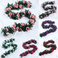 thumbnail image 1 of 16 Heads Artificial Flower Garland Wedding Home Room Decoration Garden Arch DIY Wall Hanging Fake Plant Rose Leaf Vines WreathWhite He Qiyong unisex, 1 of 1