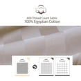 thumbnail image 5 of 100% Egyptian Cotton Fitted Sheet Twin XL Size, 600 Thread Count, Single Fitted Sheet Only,16" Deep Pocket Sheet, Soft & Elastic Sateen Weave Bottom Sheet(Light Beige-Stripe, Twin XL), 5 of 8