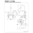 thumbnail image 2 of Kingston Brass KB3611NL 4 in. Centerset Bathroom Faucet, Polished Chrome, 2 of 2
