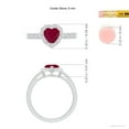 thumbnail image 4 of ANGARA Natural Heart-Shaped Ruby Halo Ring with Diamond Accents in 14K White Gold for Women (Size-6mm) | July Birthstone, Birthday, Anniversary, Jewelry Gift for Women | Natural Ruby Ring, 4 of 9